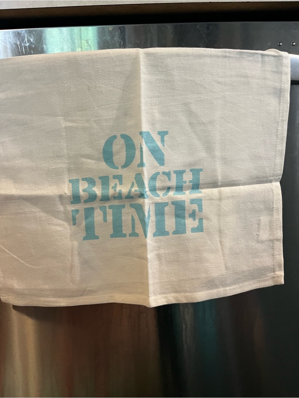 On beach time dish towel